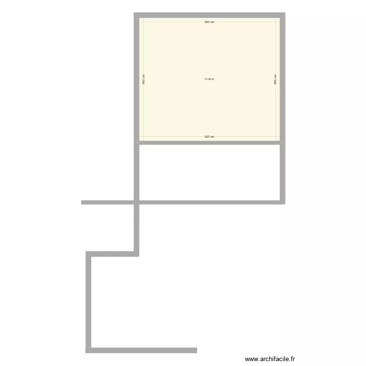 GRANDE MAISON. Plan de 1 pièce et 74 m²