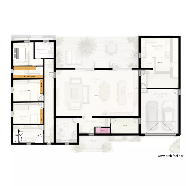 Maison H. Plan de 8  et 261 m²