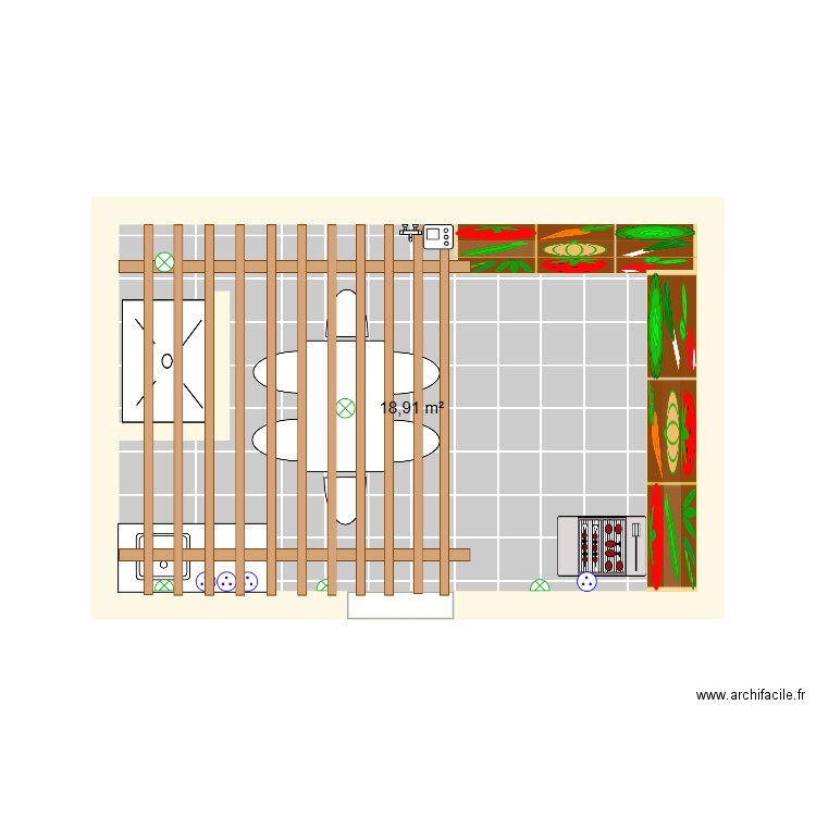 JARDIN VOTSI. Plan de 1 pièce et 19 m2