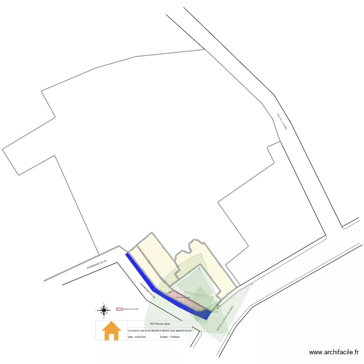 plan de masse total. Plan de 4 Pièces et 876 m²