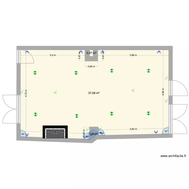 Salle à manger. Plan de 3 et 37 m² Salle à manger. Plan de 3 et 37 m²