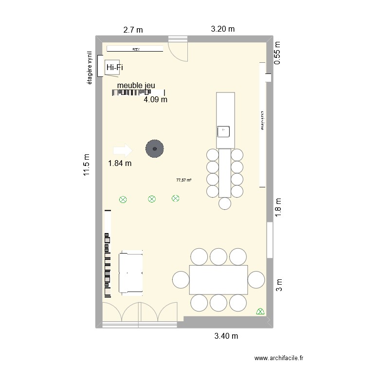 LOFT. Plan de 1 pièce et 78 m2