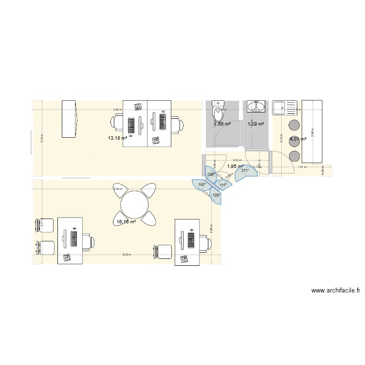Saint Mandé. Plan de 6 pièces et 38 m2