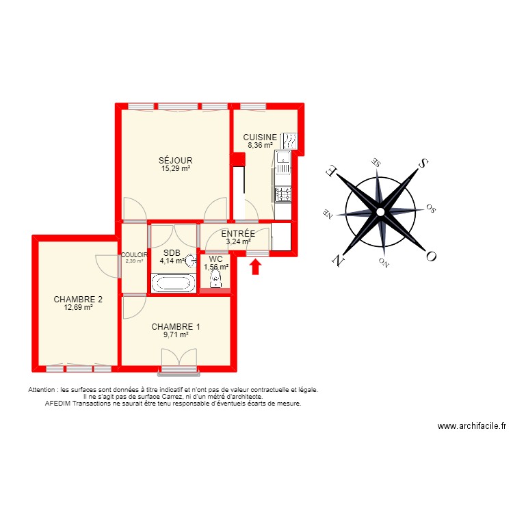 BI 18467 - . Plan de 12 pièces et 76 m2