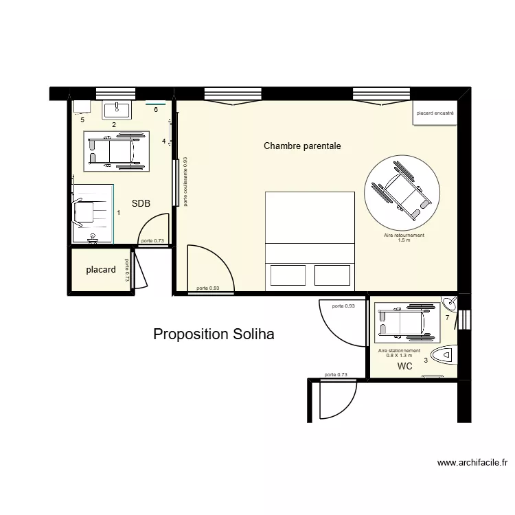 Ben Ammar proposition Soliha. Plan de 4  et 31 m²