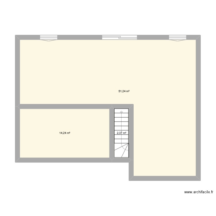 MAISON TANCROU - ETAGE. Plan de 3 pièces et 68 m2