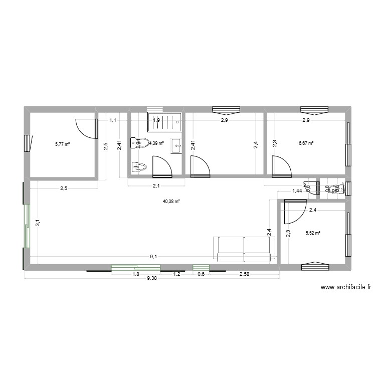 PLAN ÉLECTRIQUE 2. Plan de 5 pièces et 63 m2