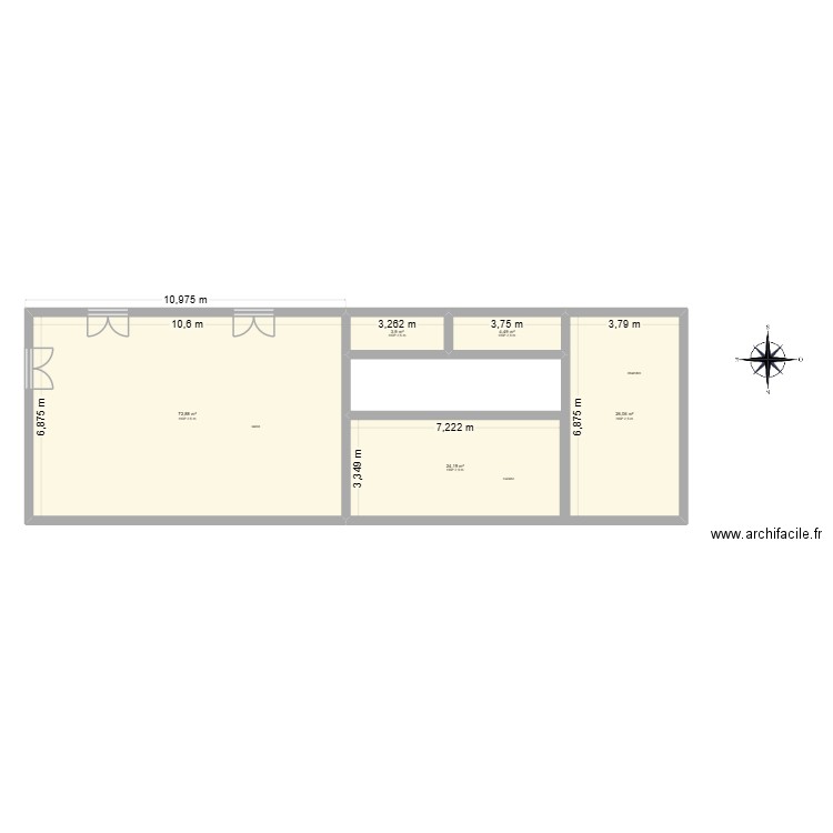 test 1. Plan de 5 pièces et 132 m2
