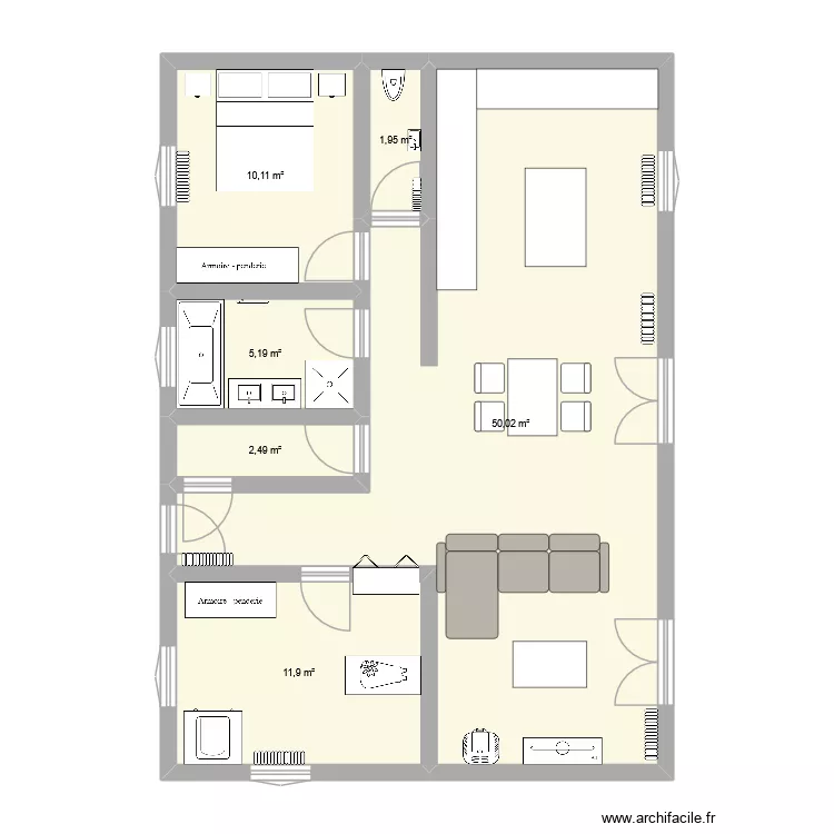 Houdan Am&eacute;nag&eacute;. Plan de 6  et 82 m²