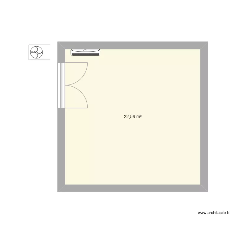 SALON. Plan de 1  et 23 m²