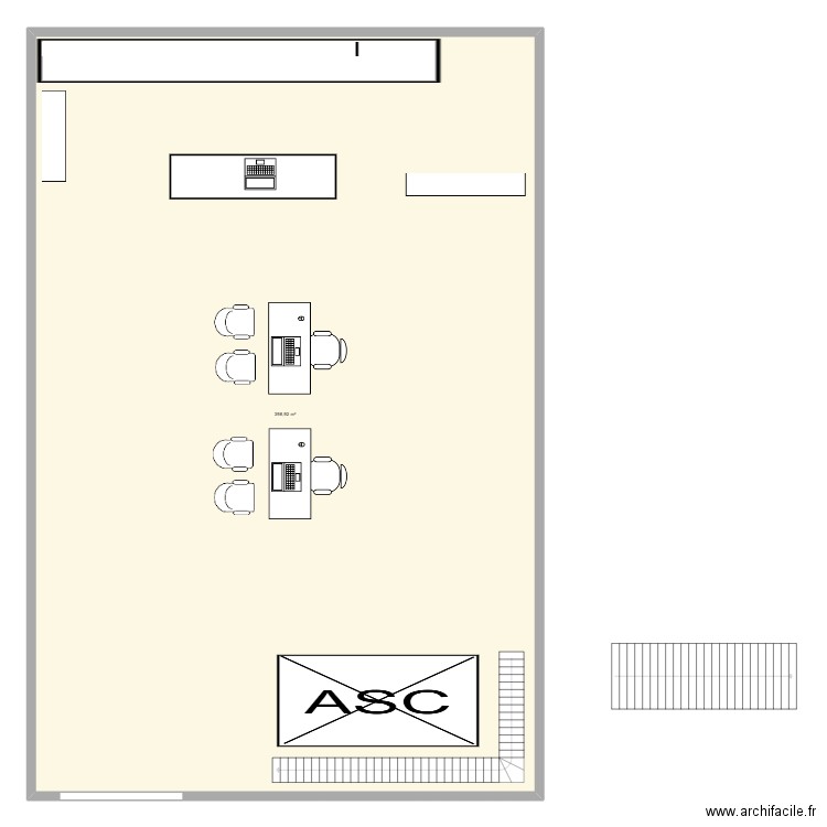 Magasin. Plan de 1 pièce et 399 m2