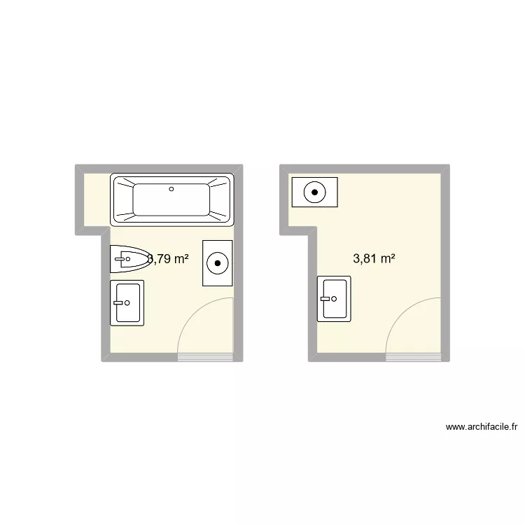 Salle de bain Dereymez. Plan de 