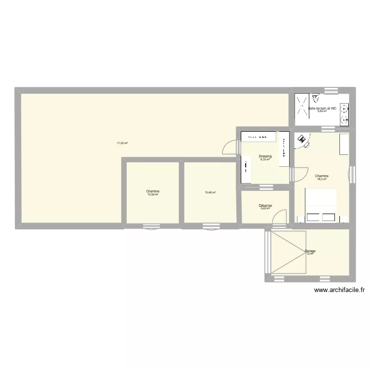 EXTENSION. Plan de 8  et 140 m²