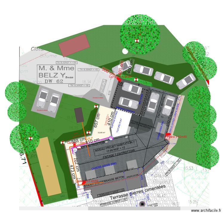 exterieur 26 05 24 rn cours. Plan de 2 pièces et 45 m2