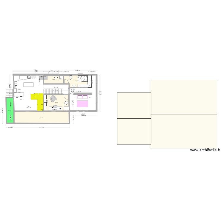 Petite maison. Plan de 16 pièces et 112 m2