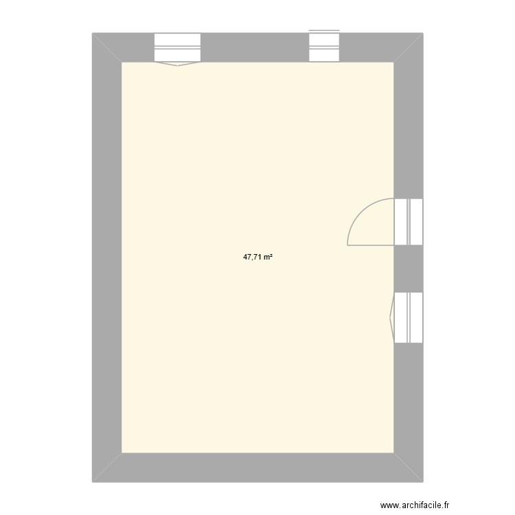 Plan futur. Plan de 1 pièce et 48 m2