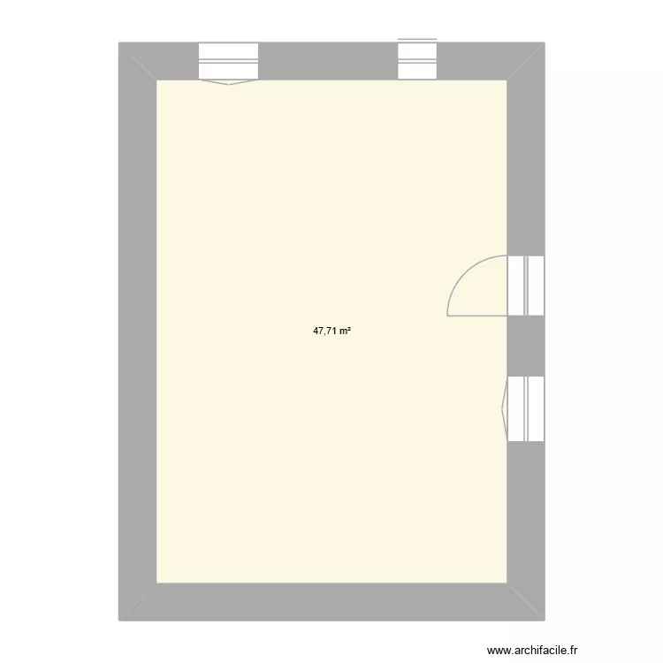 Plan futur. Plan de 1 pièce et 48 m²