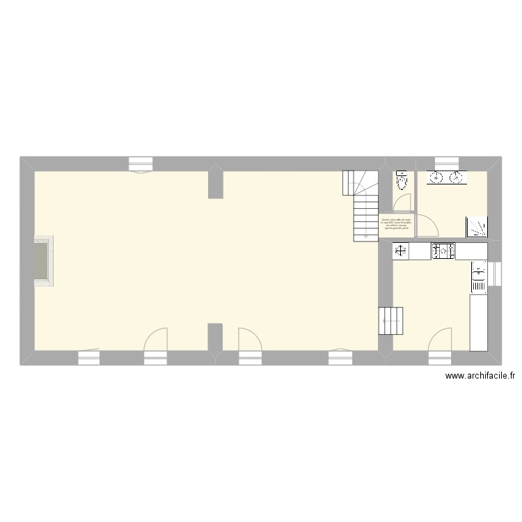 Proposition Métairie - E. le Grelle. Plan de 16 pièces et 210 m2