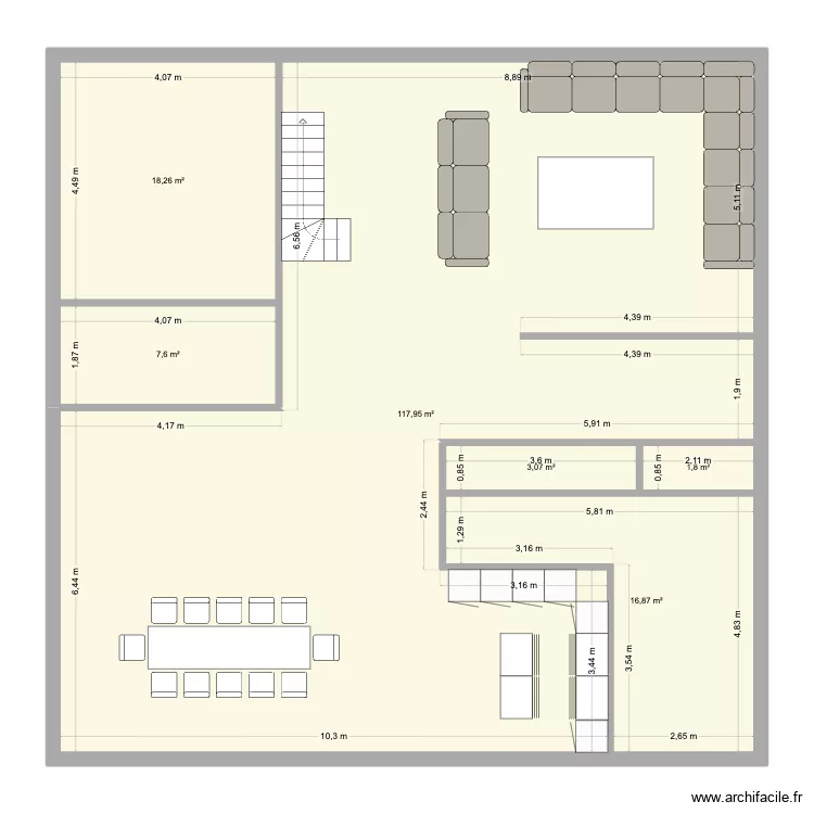 plan Maison 4. Plan de 6  et 166 m²