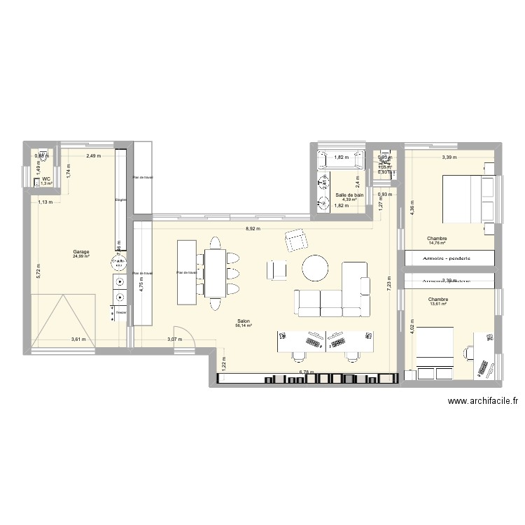 MAISON idéale. Plan de 7 pièces et 116 m2
