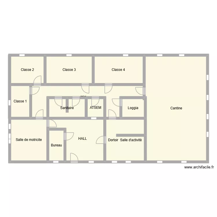 Ecole Maternelle La Billardiere. Plan de 13  et 208 m²