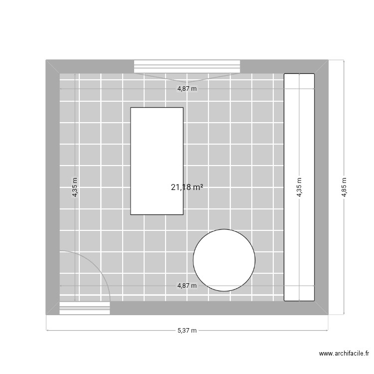 Justine. Plan de 1 pièce et 21 m2