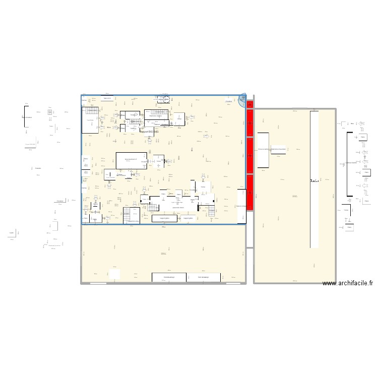 Plan atelier ouverture V6. Plan de 7 pièces et 875 m2