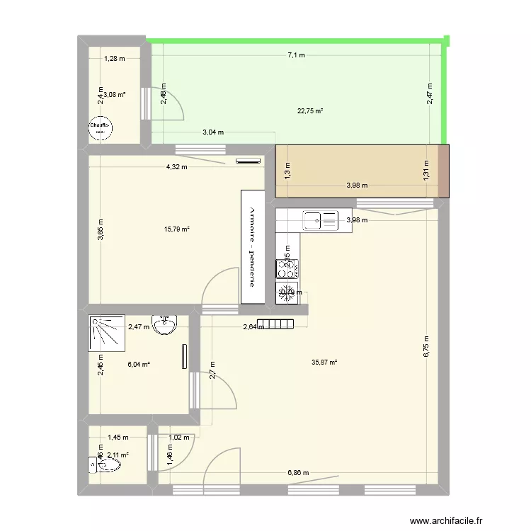 Pic-au-vent-1. Plan de 6  et 86 m²