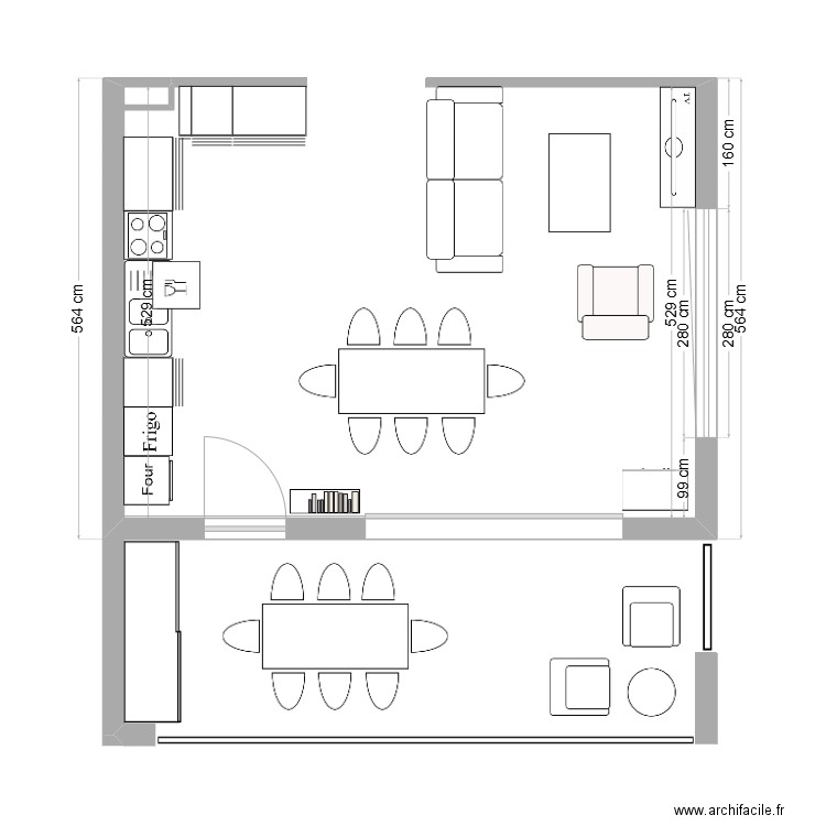 Cuisine balcon. Plan de 0 pièce et 0 m2