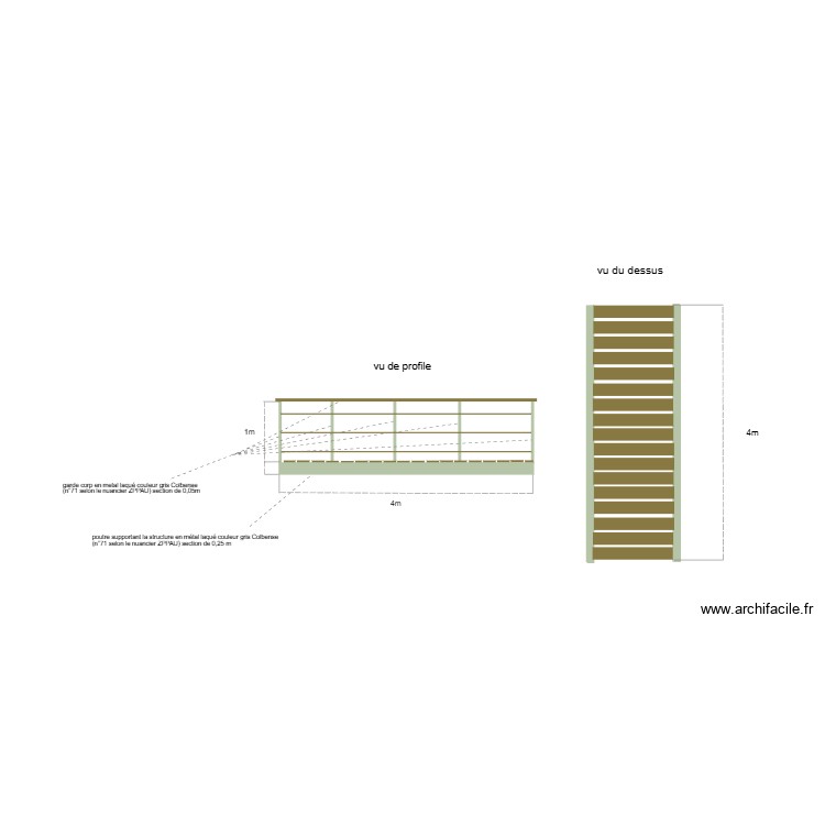 PC 9 Détails passerelle. Plan de 0 pièce et 0 m2