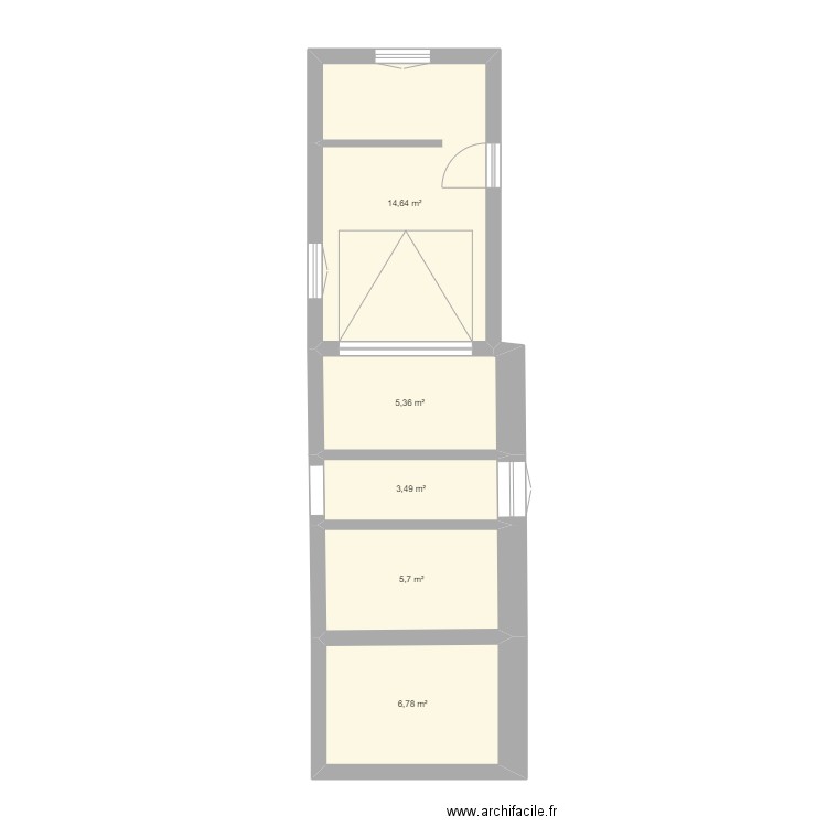 garage. Plan de 5 pièces et 36 m2