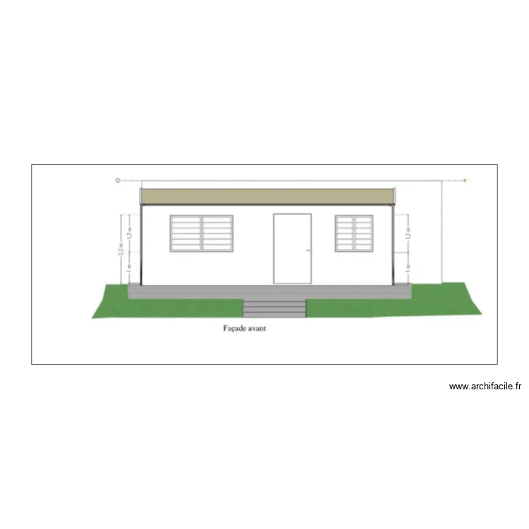 Fa&ccedil;ade service des sports. Plan de 