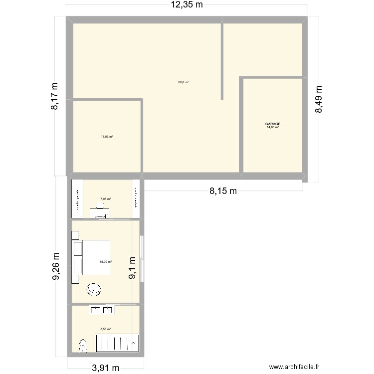 ext. Plan de 6 pièces et 119 m2