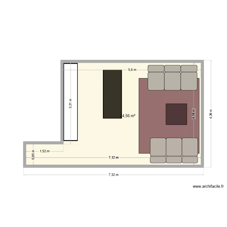Crans 2 séjour. Plan de 1 Pièce et 25 m² Crans 2 séjour. Plan de 1 Pièce et 25 m²