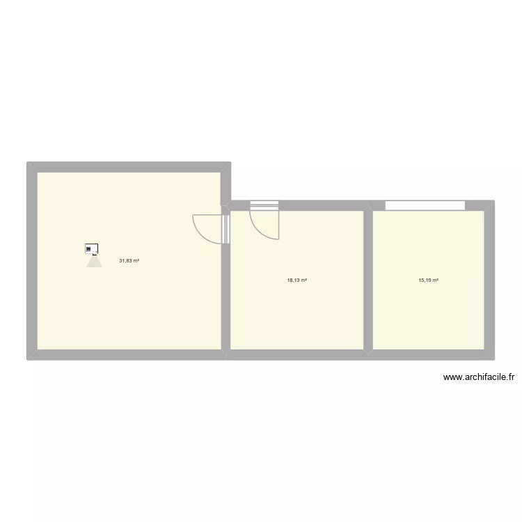 Extension maison. Plan de 3  et 65 m²