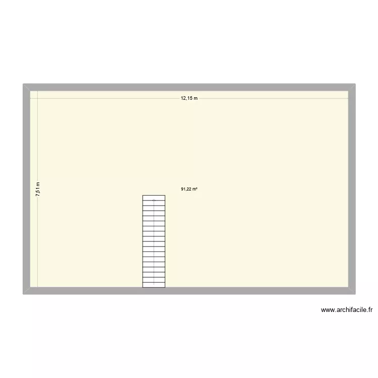 reno. Plan de 1 Pièce et 91 m²