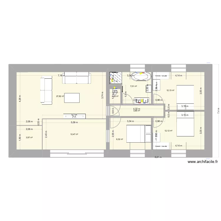 Maison V finale ++ plomberie. Plan de 16 et 177 m² Maison V finale ++ plomberie. Plan de 16 et 177 m²