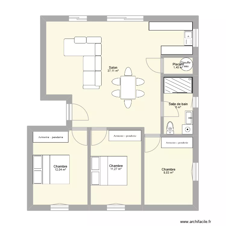 Plan_1. Plan de 6  et 77 m²