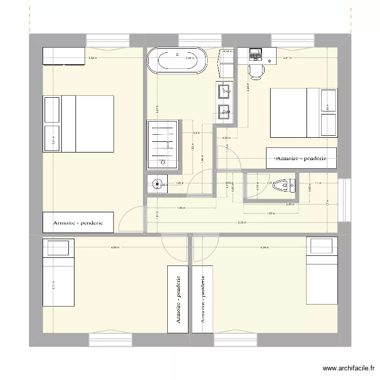 Erasme_v4. Plan de 8  et 129 m²