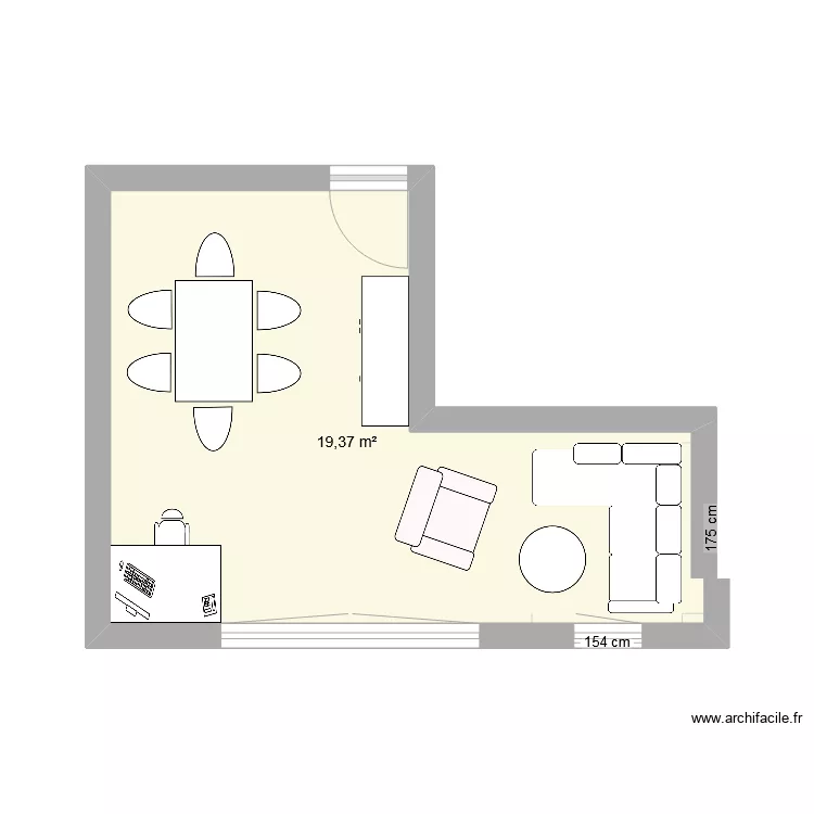 s&eacute;jour. Plan de 