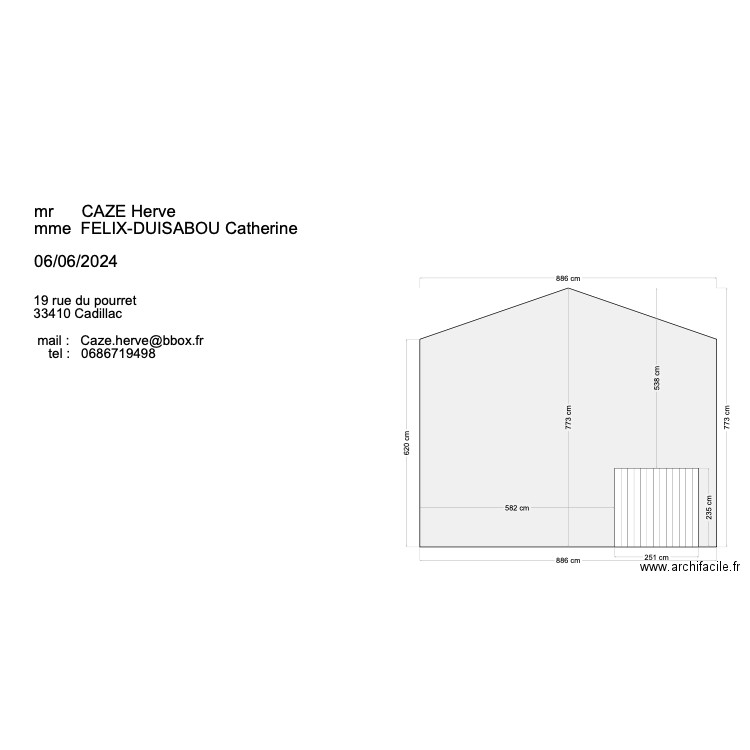 façade nord 1. Plan de 0 pièce et 0 m2
