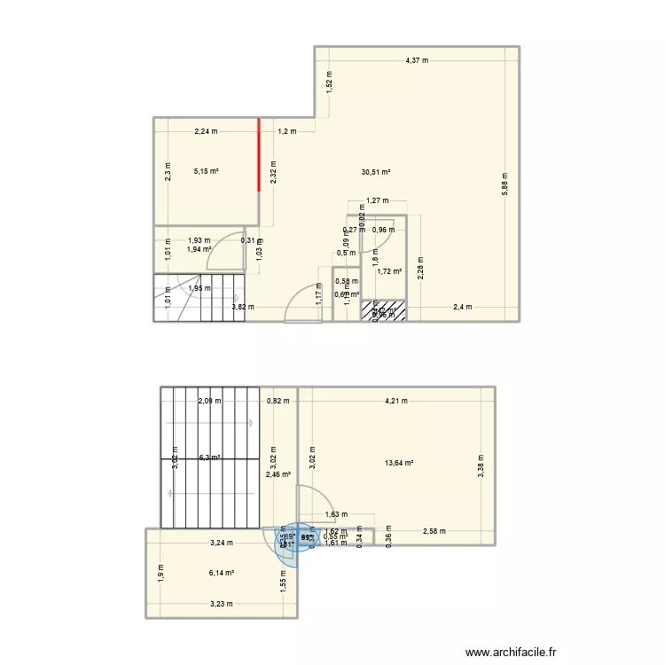 SEHEDIC. Plan de 11 pièces et 70 m²