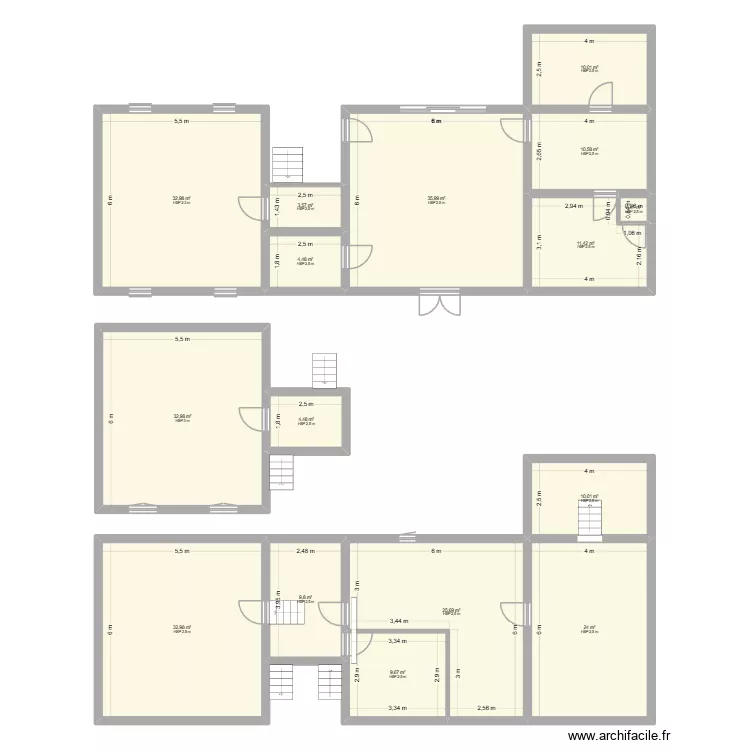 CHANTIER BALAN. Plan de 16 pièces et 259 m²