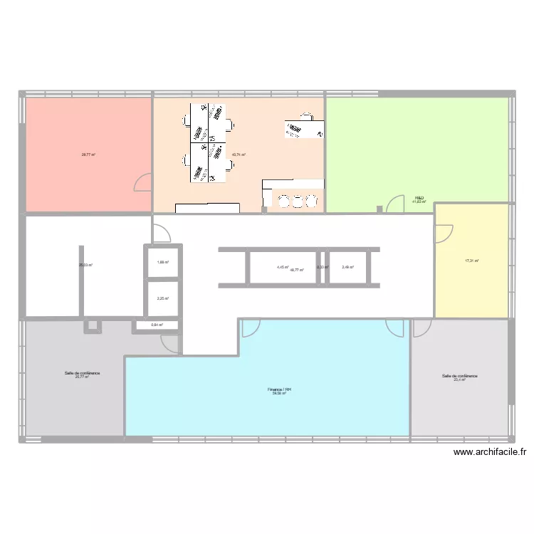 &Eacute;tage 4_Gare 25_R&D. Plan de 15  et 335 m²
