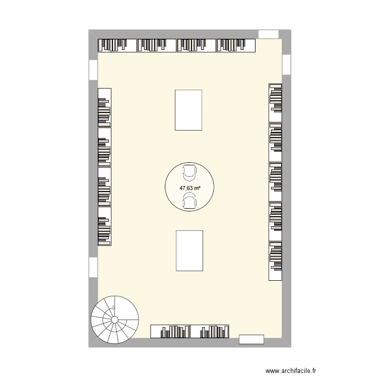 Etage 1+2 Biblitoheque . Plan de 0 pièce et 0 m2