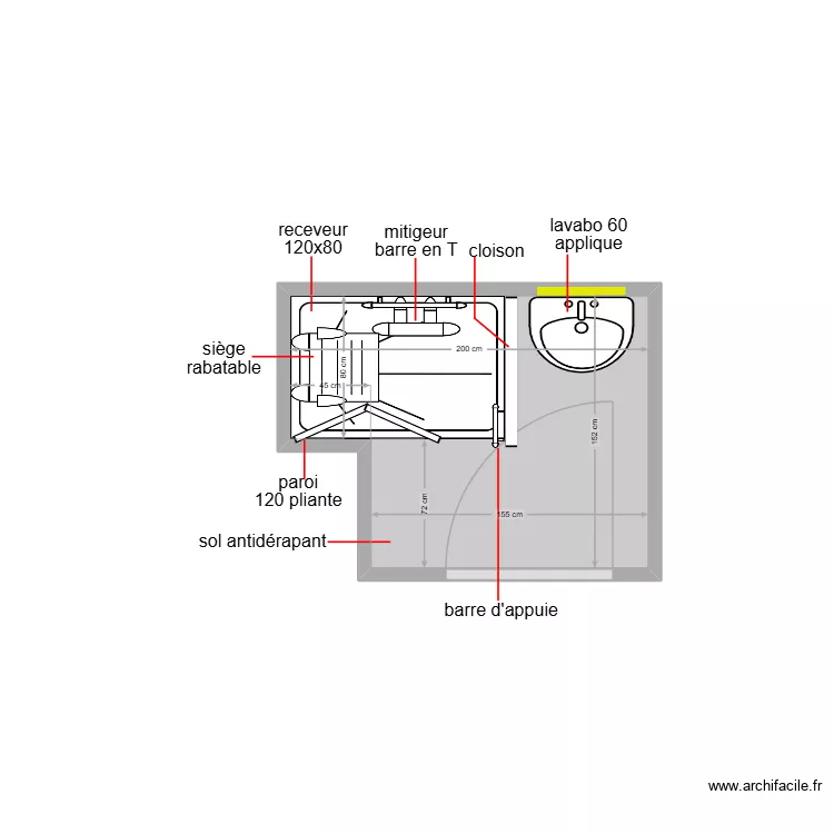 BIERMAN. Plan de 1  et 3 m²