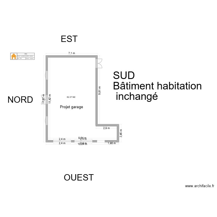 prevision GARAGE. Plan de 0 pièce et 0 m2