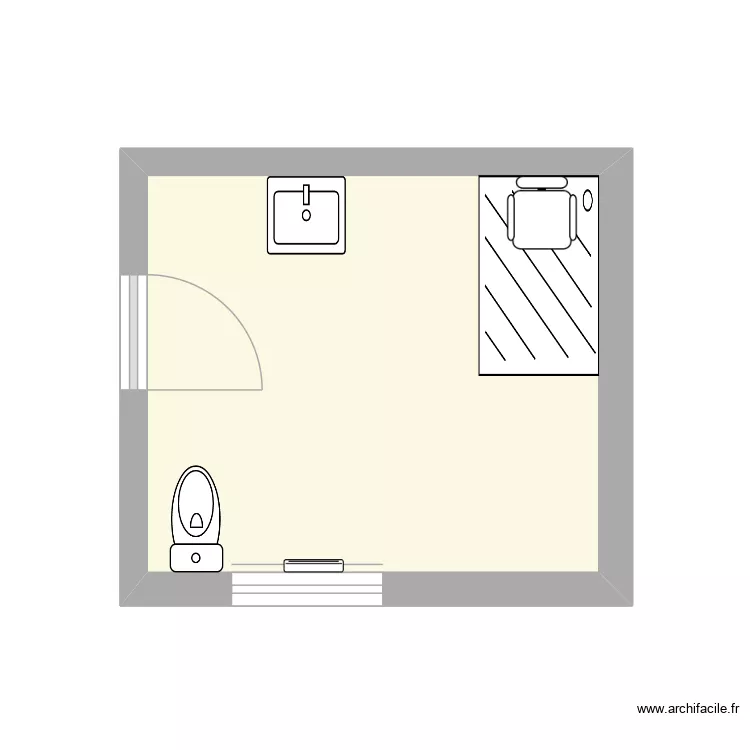 SdB A renov&eacute;. Plan de 1  et 10 m²