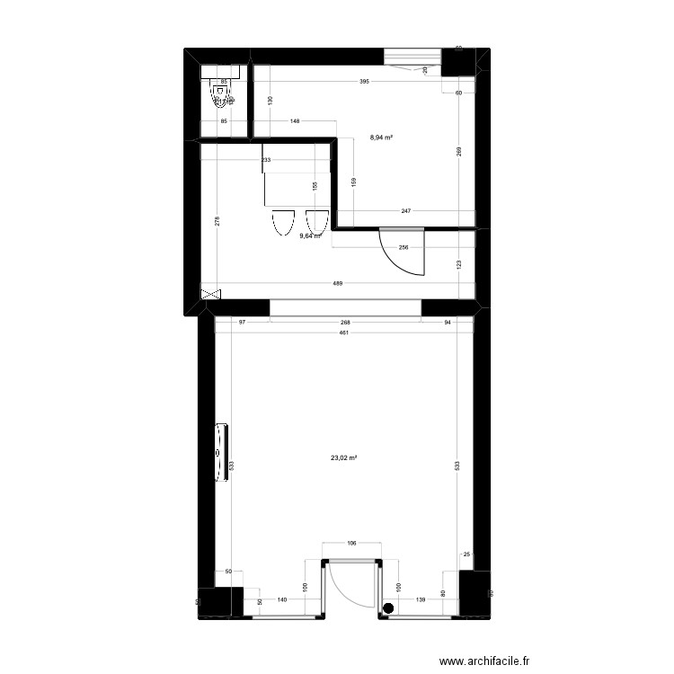 BAAN ISSAN OPTION 2. Plan de 4 pièces et 43 m2