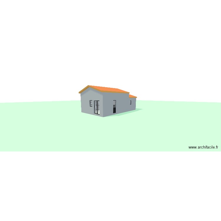 Mezzanine sur pièce à vivre. Plan de 4 pièces et 42 m2